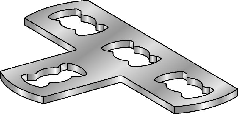 MQV-T-FΣυνδετήρας επίπεδης πλάκας Συνδετήρας επίπεδης πλάκας γαλβανισμένος με εμβάπτιση εν θερμώ (HDG) για τη σύνδεση καναλιών σε ορθή γωνία