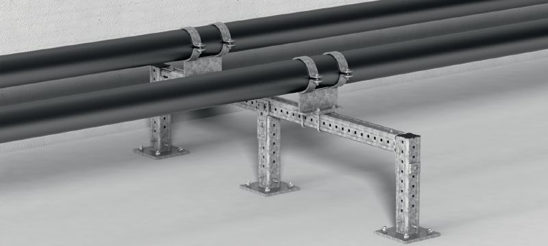 Πλάκα βάσης MIC-C-DH Πλάκα βάσης γαλβανισμένη με εμβάπτιση εν θερμώ (HDG) για τη στερέωση δοκών MI-90 σε σκυρόδεμα, για εφαρμογές βαρέος τύπου Εφαρμογές 1