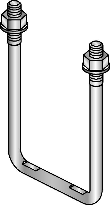 Μπουλόνι U MIA-BO Γαλβανισμένο με εμβάπτιση εν θερμώ (HDG) U-bolt για τη στερέωση βάσεων στήριξης σωλήνων σε δοκούς MI