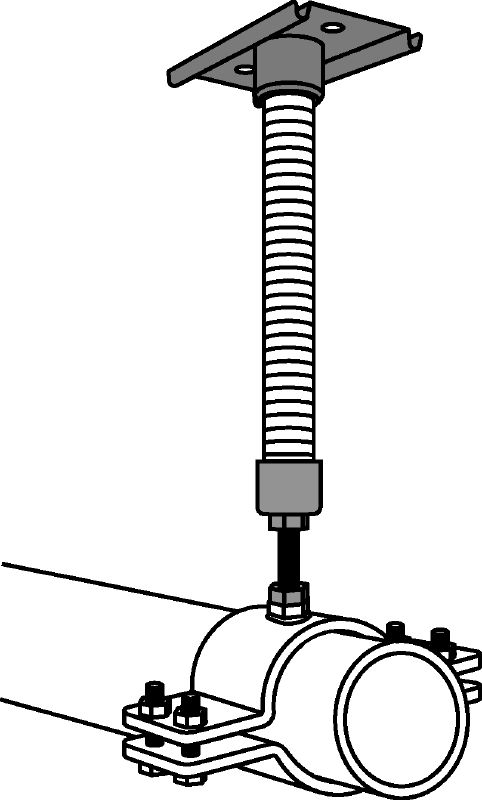 MFP 1a-F Σταθερό σημείο Σετ σταθερού σημείου γαλβανισμένο με εμβάπτιση εν θερμώ (HDG) για μέγιστη ευελιξία σε εφαρμογές αξονικού φορτίου σωλήνων έως 3 kN