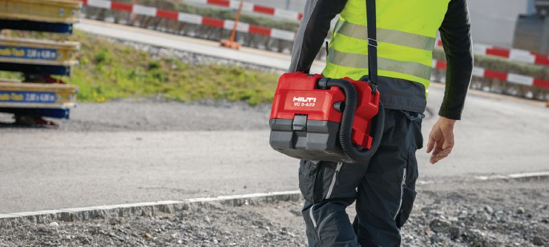 VC 5-A22 Σκούπα εργοταξίου μπαταρίας Μικρή σκούπα μπαταρίας για καθαρισμούς εργοταξίου (ξηρούς), δοχείο 3,5 λίτρων Εφαρμογές 1