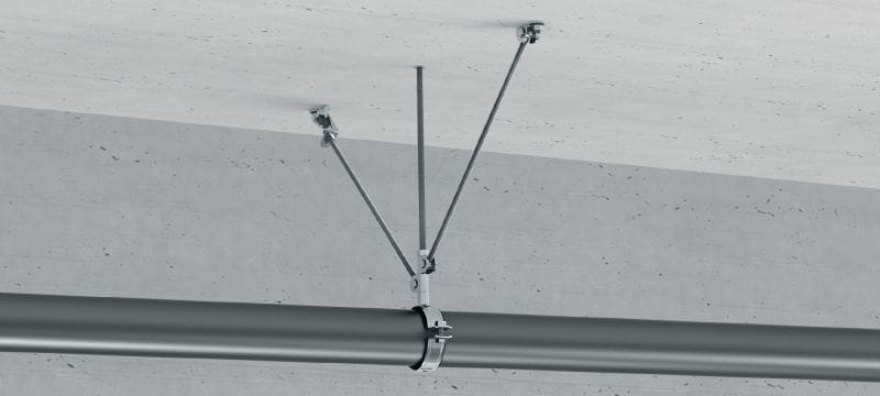 MT-S-CH Αντισεισμικός στροφέας ράβδου Γαλβανισμένος, προσυναρμολογημένος συνδετήρας ντίζας με αντιστήριξη, με αυξημένη φέρουσα ικανότητα για στερέωση σε υλικό βάσης Εφαρμογές 1