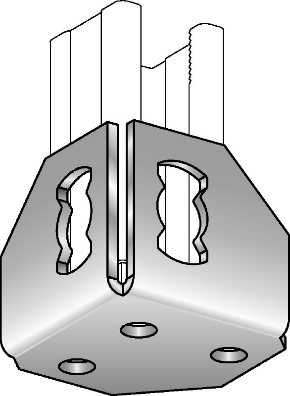 MQP-F Πλάκα βάσης Έδρανο καναλιού γαλβανισμένο με εμβάπτιση εν θερμώ (HDG) για τη στερέωση καναλιών σε διάφορα υλικά βάσης