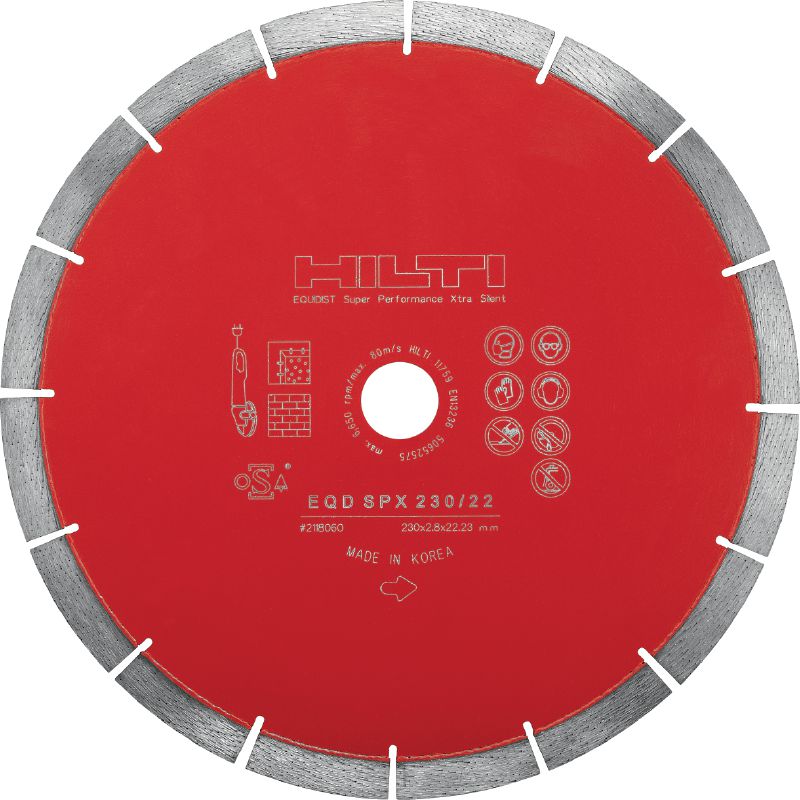 SPX Αθόρυβος διαμαντόδισκος Αθόρυβος διαμαντόδισκος, σειράς Ultimate, με τεχνολογία Equidist για κοπή σε διάφορα υλικά βάσης