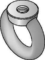 Γαλβανισμένο περικόχλιο με κρίκο DIN 582 Γαλβανισμένο περικόχλιο με κρίκο, σύμφωνα με το DIN 582, με κεφαλή σε μορφή βρόχου για την υποδοχή γάντζου
