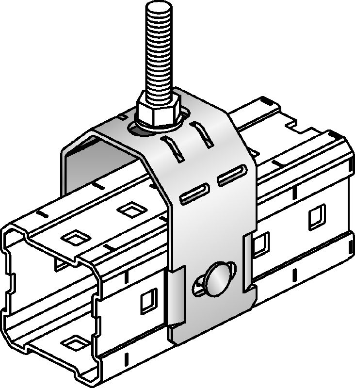 Συνδετήρας MIC-TRC Συνδετήρας γαλβανισμένος με εμβάπτιση εν θερμώ (HDG) για τη στερέωση ντιζών (Μ16) σε κανάλια MI Εφαρμογές 1