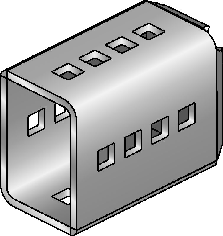 Συνδετήρας MIC-SC Συνδετήρας γαλβανισμένος με εμβάπτιση εν θερμώ (HDG), χρησιμοποιείται με πλάκες βάσης MI που επιτρέπουν την ελεύθερη τοποθέτηση της δοκού