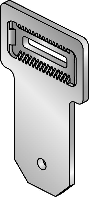Συνδετήρας MIC-U-MA Ο συνδετήρας πολλαπλής γωνίας που είναι γαλβανισμένος με εμβάπτιση εν θερμώ (HDG), χρησιμοποιείται με συνδετήρες MIC-MAH για τη στερέωση δοκών MI μεταξύ τους, υπό γωνία