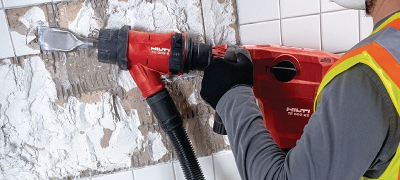 TE 500-22 SDS-Max Πιστολέτο αποκοπής μπαταρίας Πιστολέτο κατεδάφισης και αποκοπής μπαταρίας SDS Max (TE-Y) με ενεργή απορρόφηση κραδασμών για καλέμισμα σε σκυρόδεμα ή τοιχοποιία (πλατφόρμα μπαταριών Nuron) Εφαρμογές 1