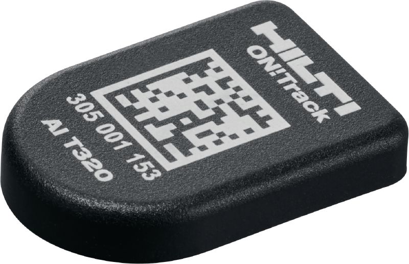 Έξυπνη ετικέτα AI T320 ON!Track Bluetooth® Ανθεκτική ετικέτα σήμανσης εξοπλισμού για παρακολούθηση της τοποθεσίας και της μεταφοράς του κατασκευαστικού εξοπλισμού στο σύστημα παρακολούθησης εργαλείων Hilti ON!Track – βελτιστοποιεί το απόθεμά σας και εξοικονομεί χρόνο στη διαχείριση